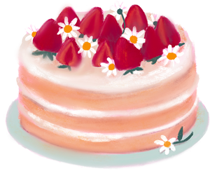 Dreamy Painterly Strawberry Cake